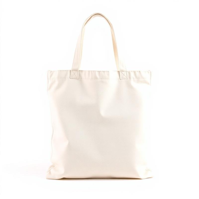 Plain natural canvas tote bag with cotton handles